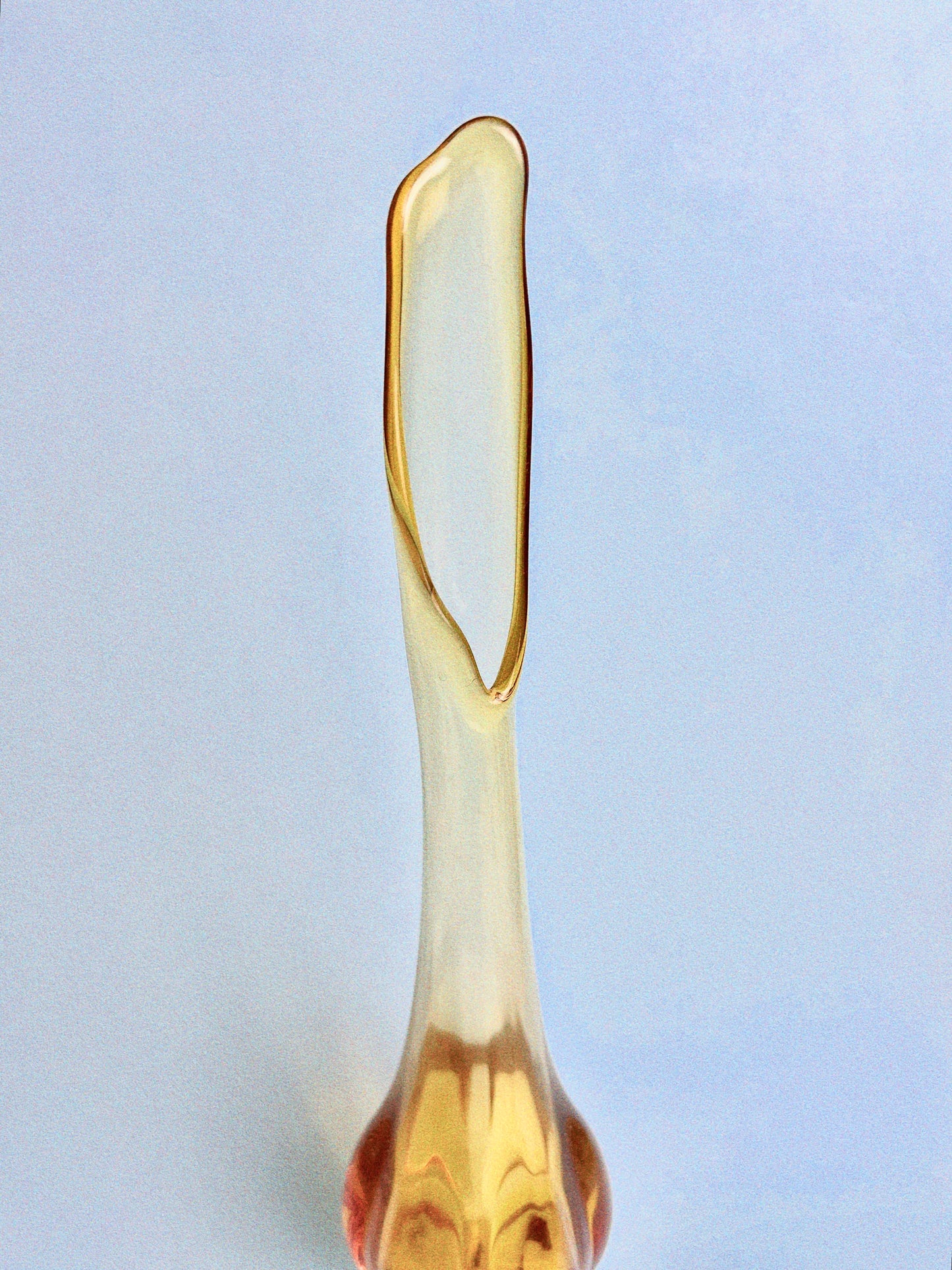 Vintage Viking Glass Amber 6 Petal Swung Vase