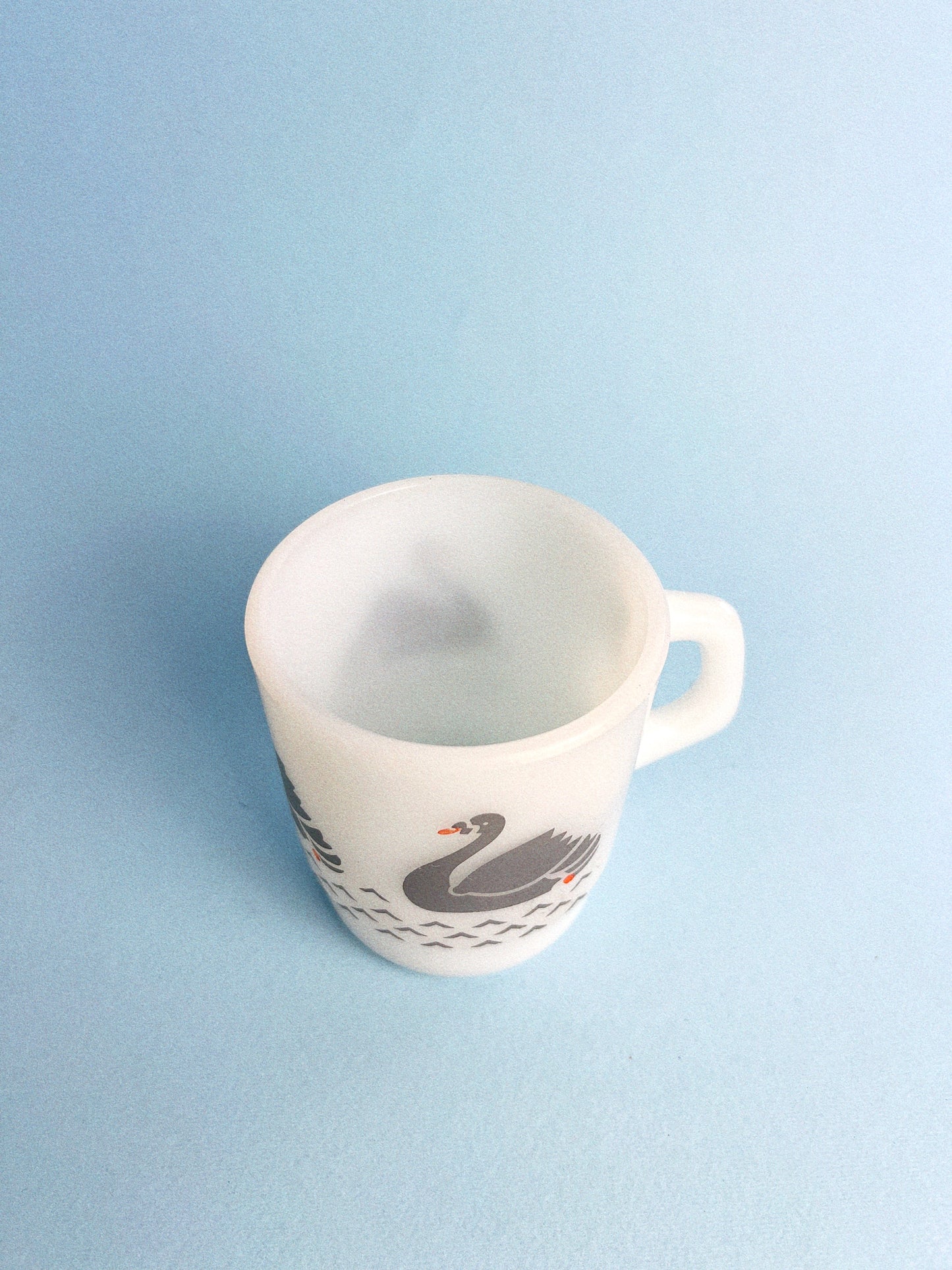 Vintage Termocrisa Swan Milk Glass Mug