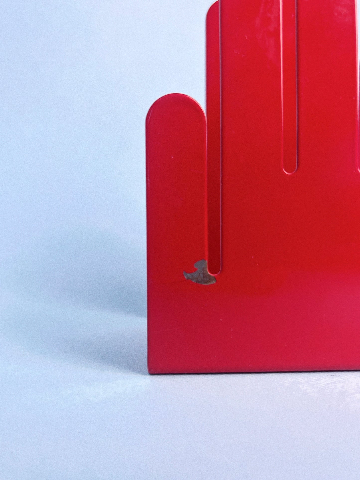 Vintage Spectrum Design Red Metal Hand Napkin/Letter Holder