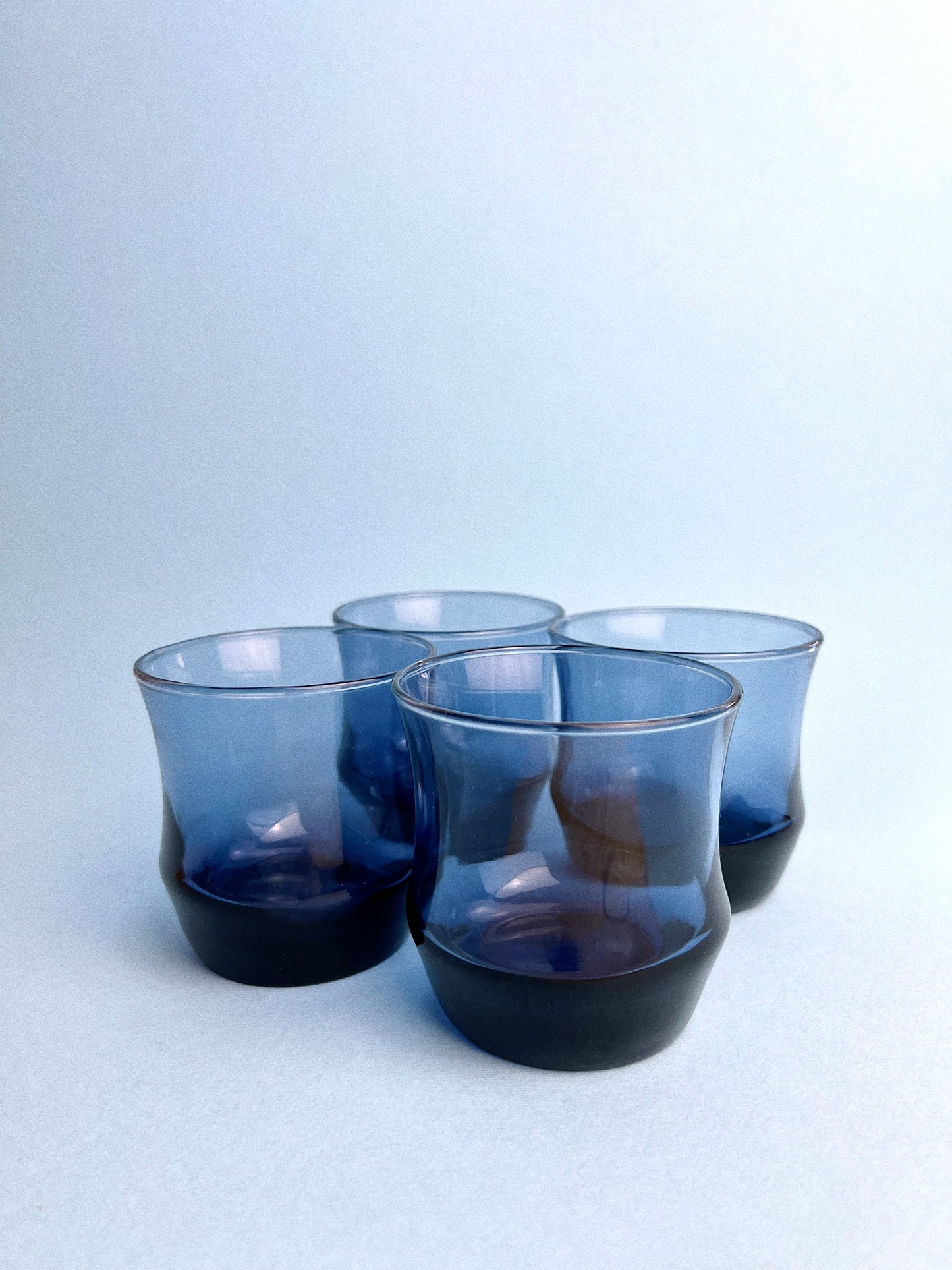 Vintage Libbey 'Apollo' Smoked Blue Glasses, Set of 6