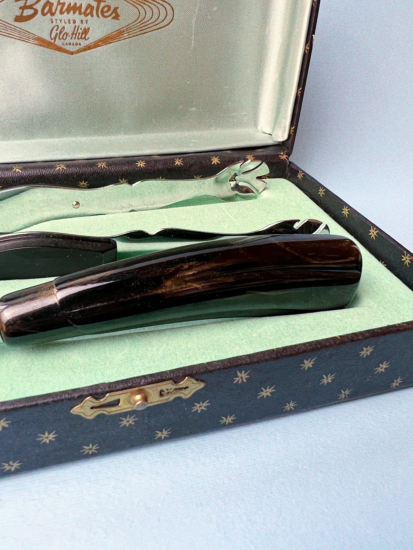 Vintage Glo Hill Tongs + Opener Bar Tool Set