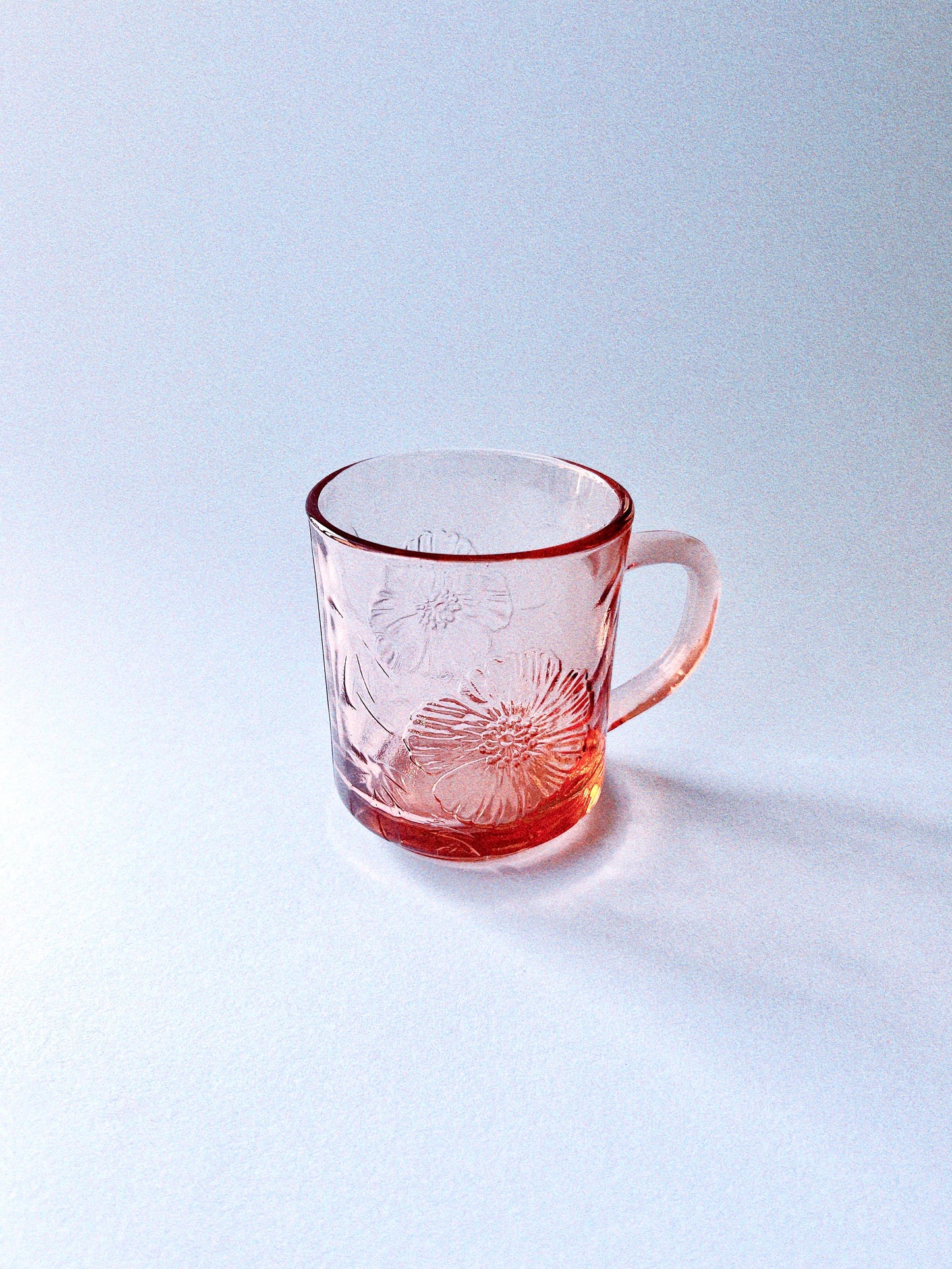 Jolie Floral Pressed Glass Mug