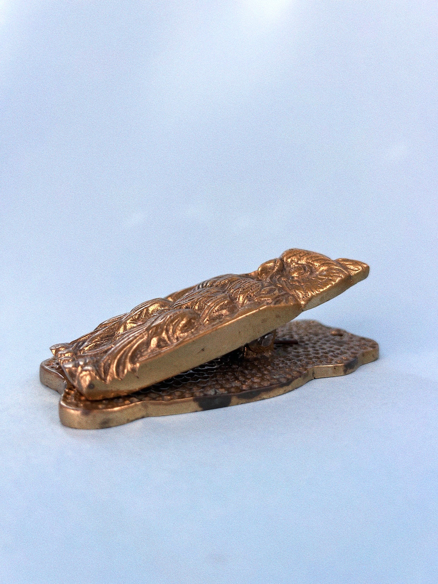 Victorian Great Horned Owl Brass Letter Clip