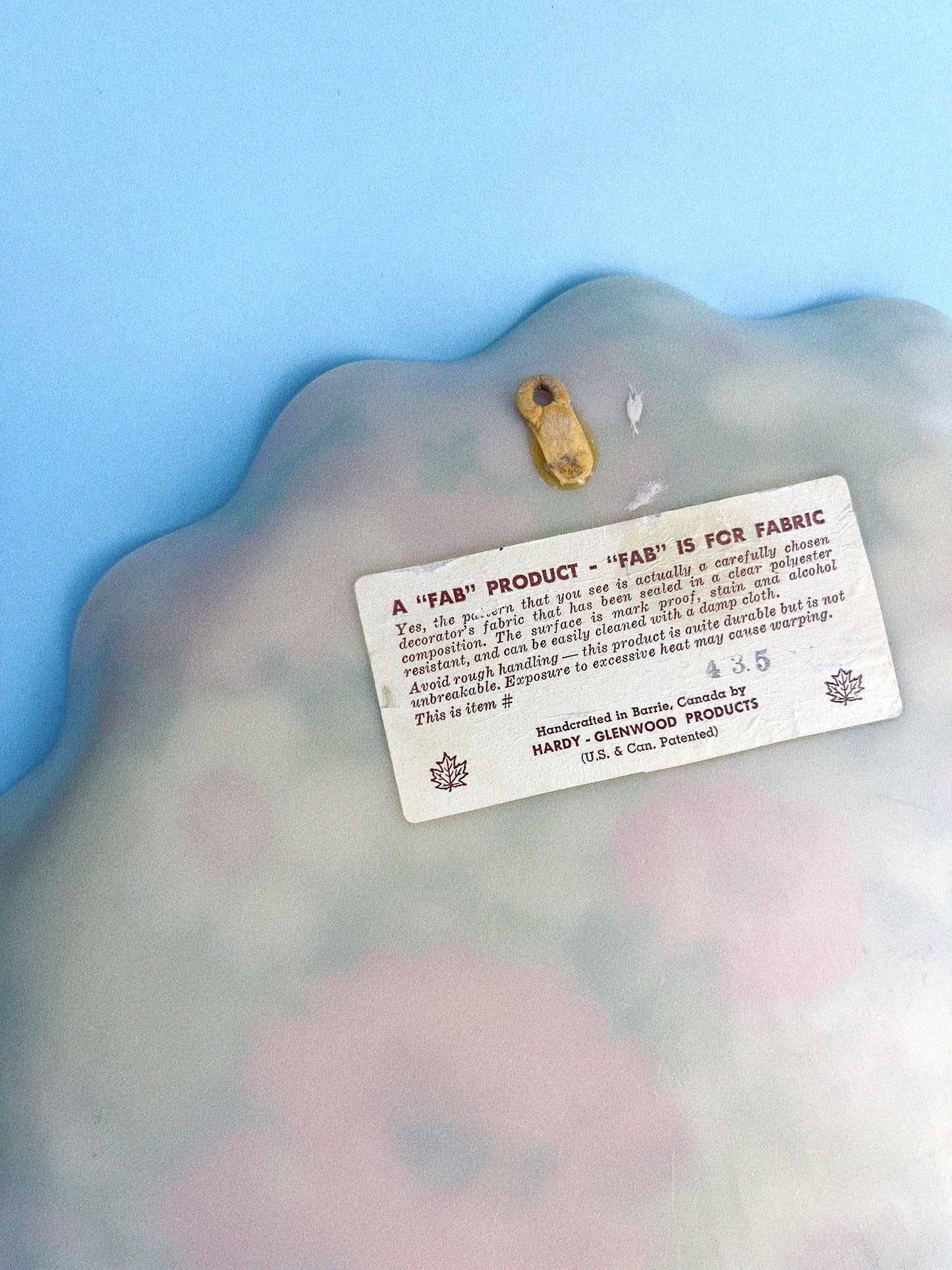 Vintage FAB Floral Resin Tray with Wall Hook