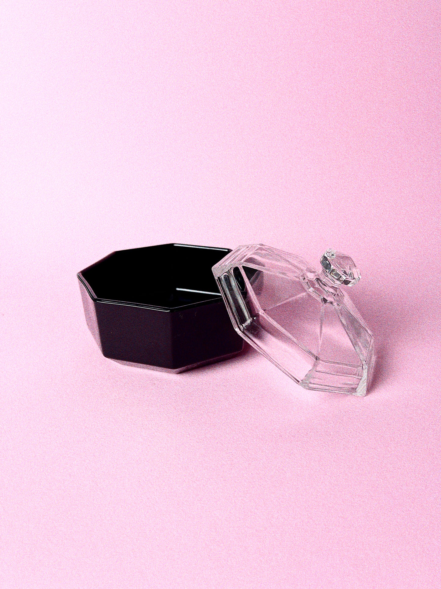 Vintage Octime Black Sugar Bowl with Clear Lid by Arcoroc