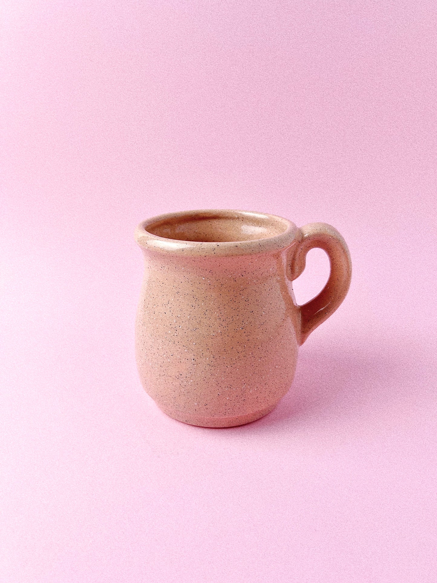 Vintage Pink Speckled Ceramic Mugs, Set of 2