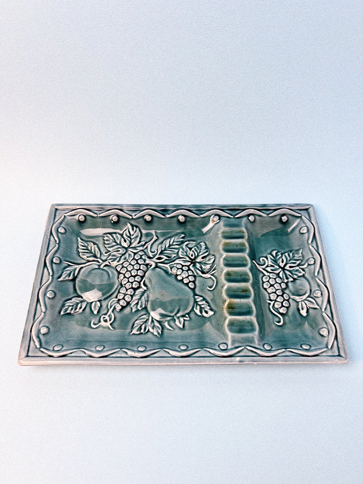 Vintage Fruit Motif Glazed Ashtray