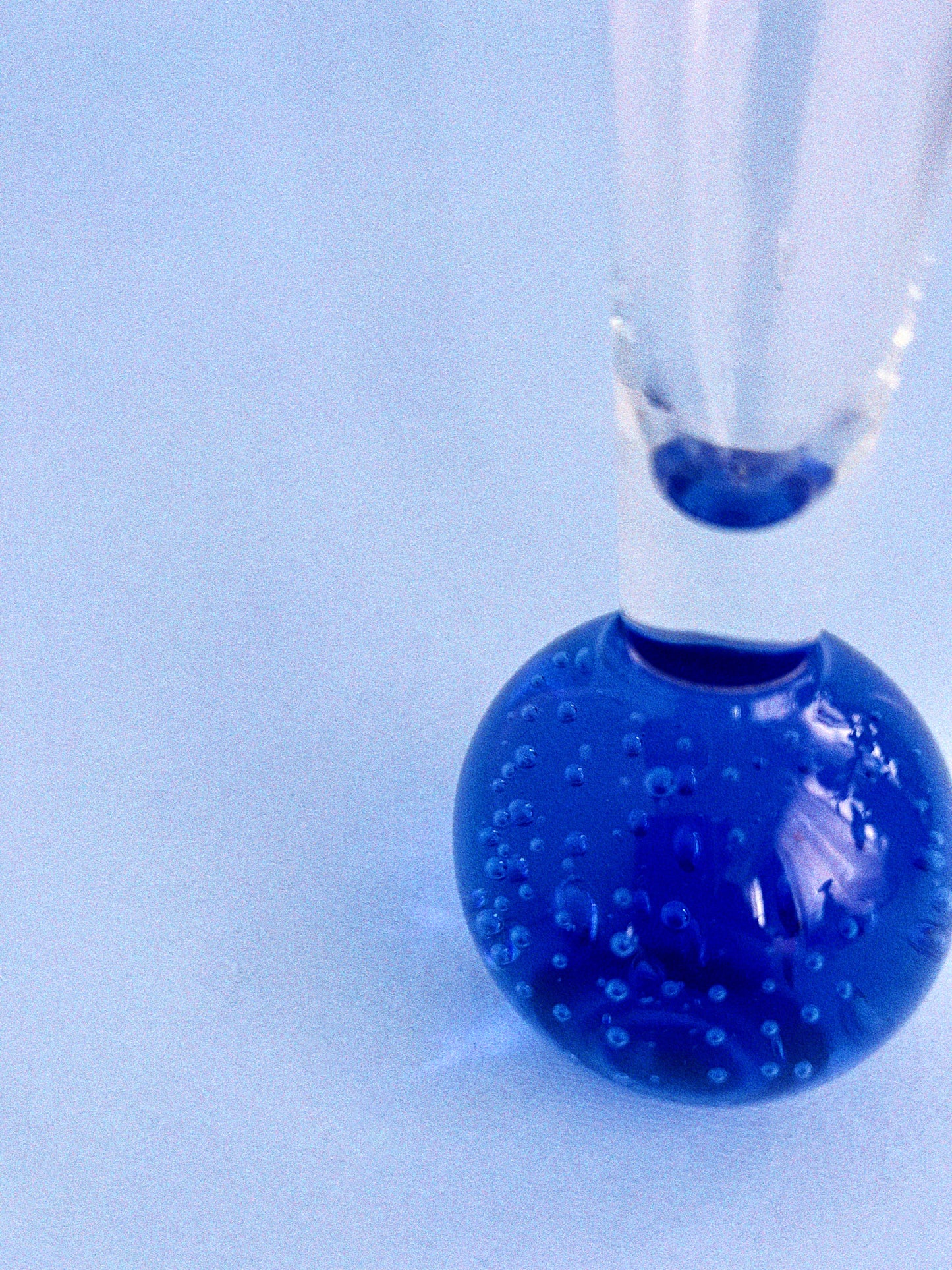 Vintage Controlled Bubble Base Bud Vase | Blue