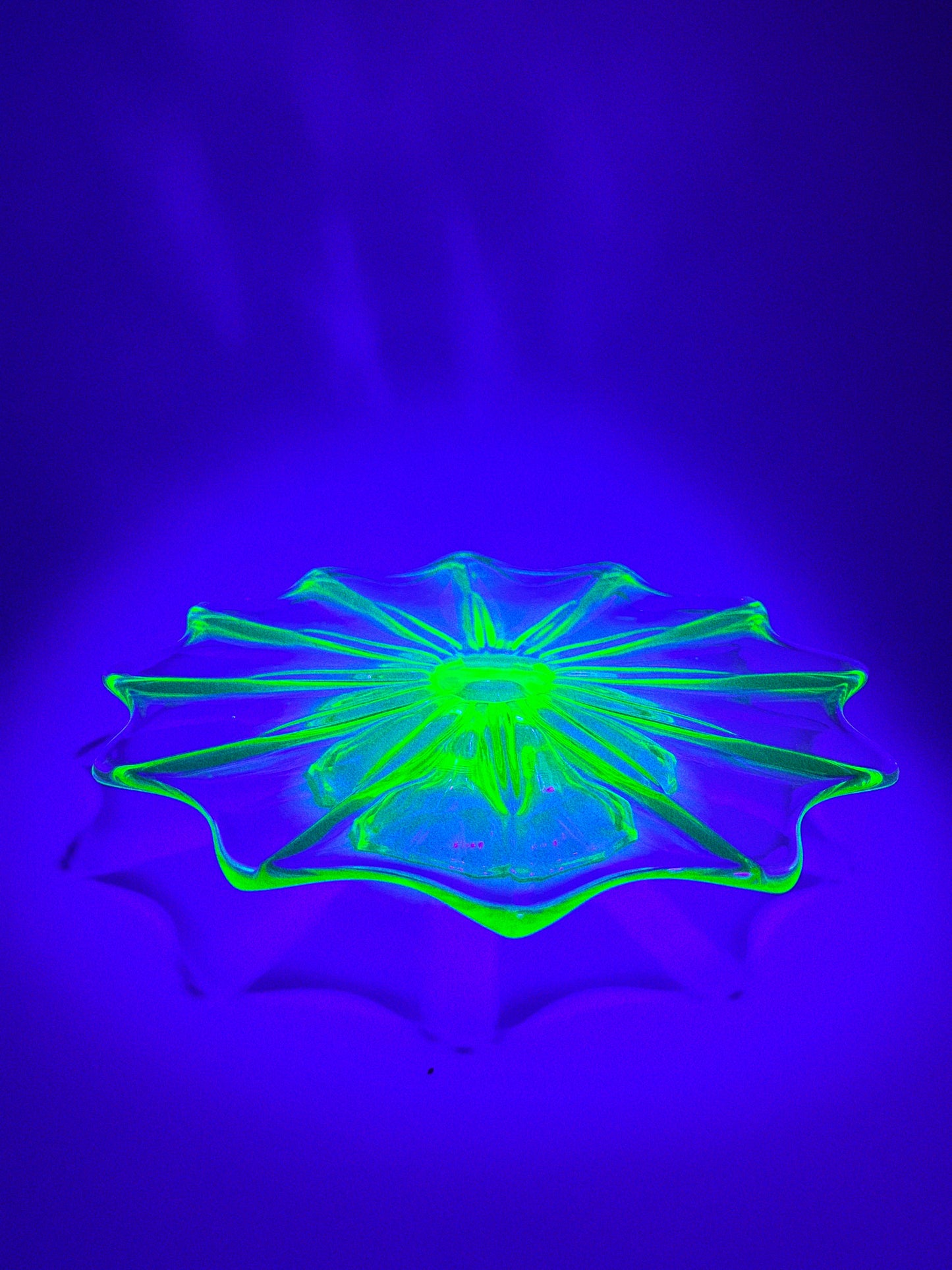 Vintage Uranium Glass Dessert Stand