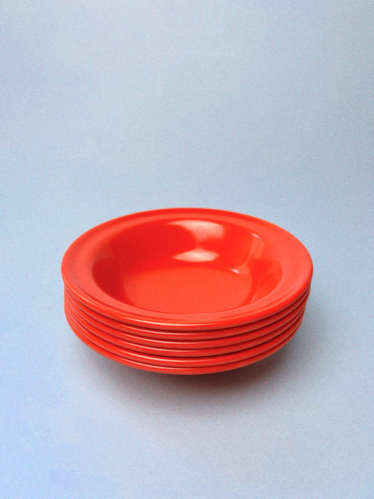 Vintage Orange Duraware Melamine Bowls | Set of 6