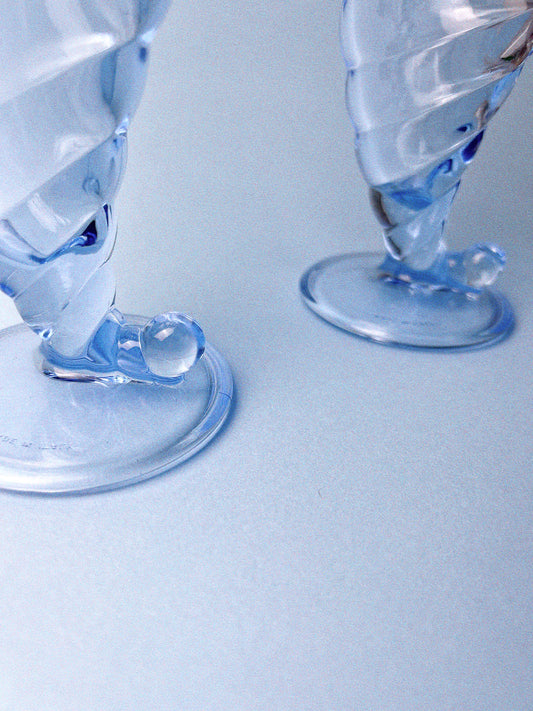 Vintage Bormioli Rocco 'Fortuna' Parfait Glasses, Set of 2