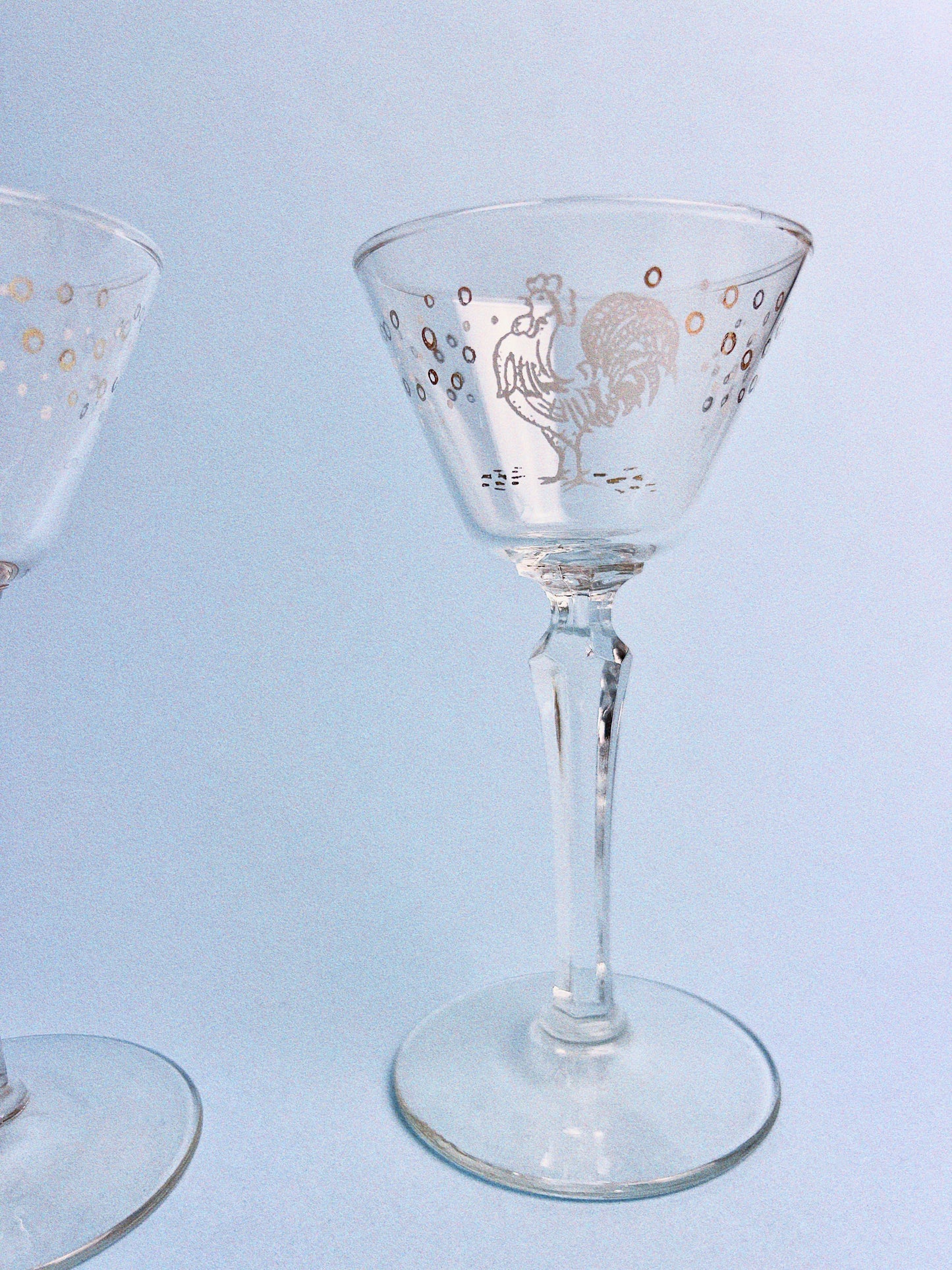 Vintage Chanticleer Rooster Champagne Coupes, Set of 6 | Libbey