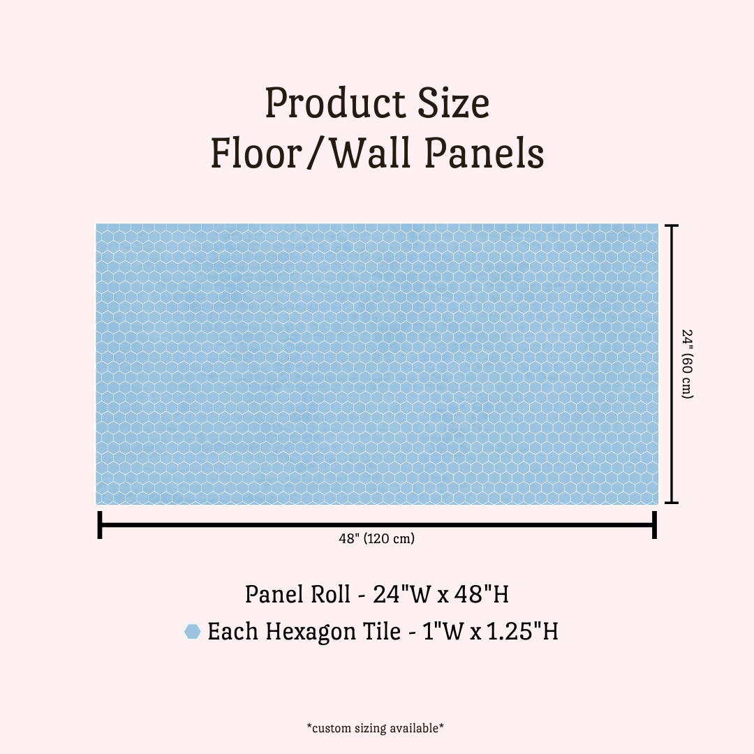 Hex Tile Panel Roll | Whispering Blue