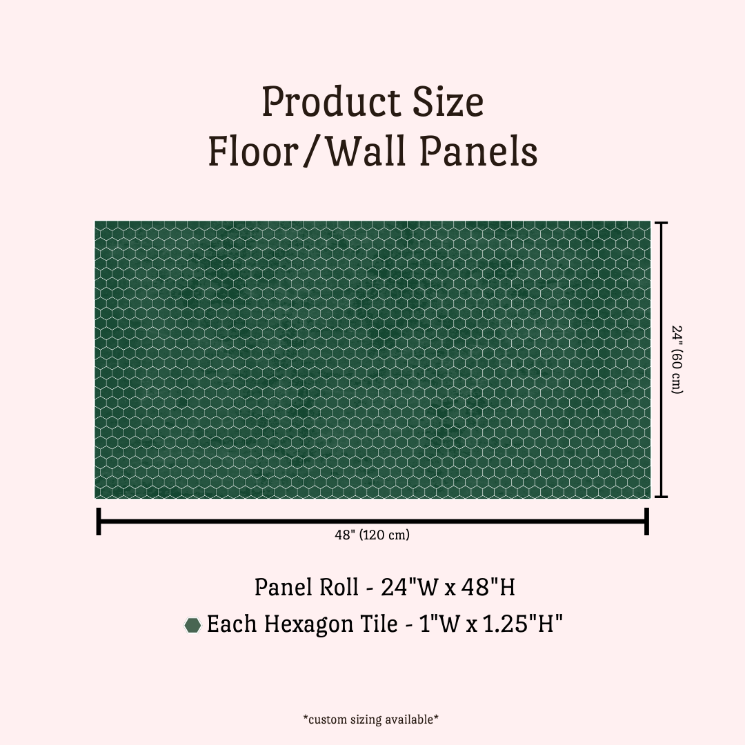 Hex Tile Panel Roll | Hunter Green