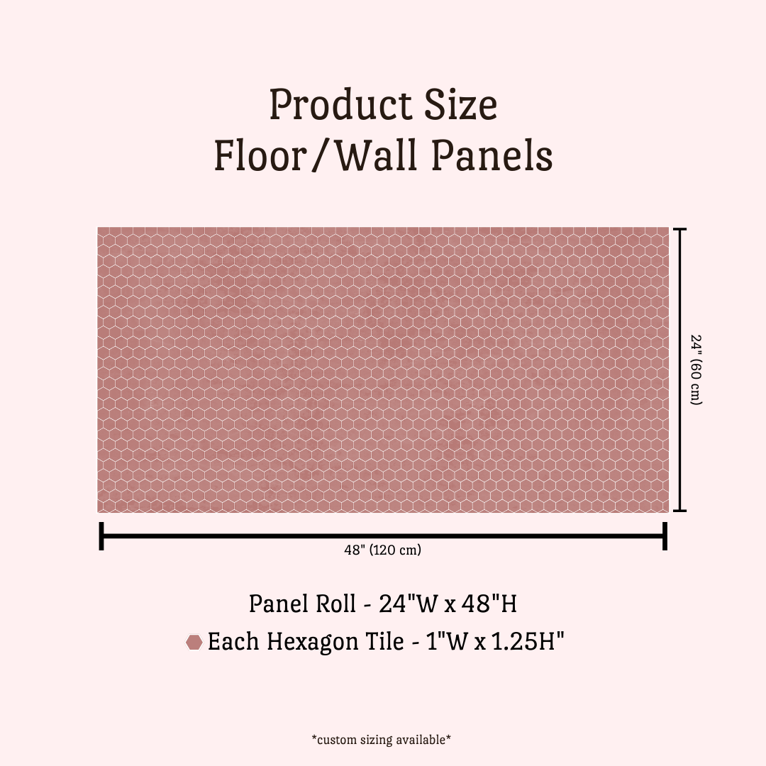 Hex Tile Panel Roll | Grecian Rose