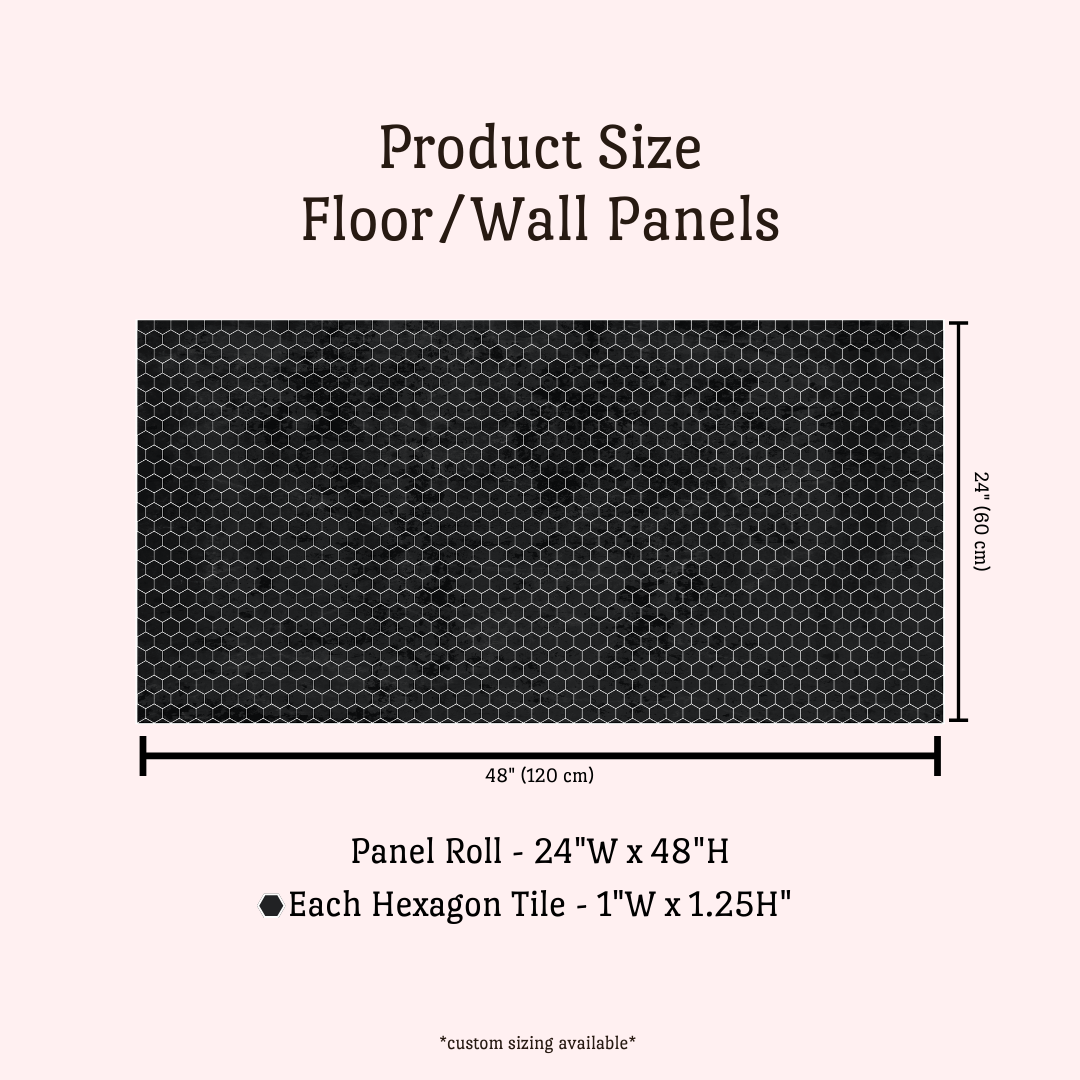 Hex Tile Panel Roll | Black Moon