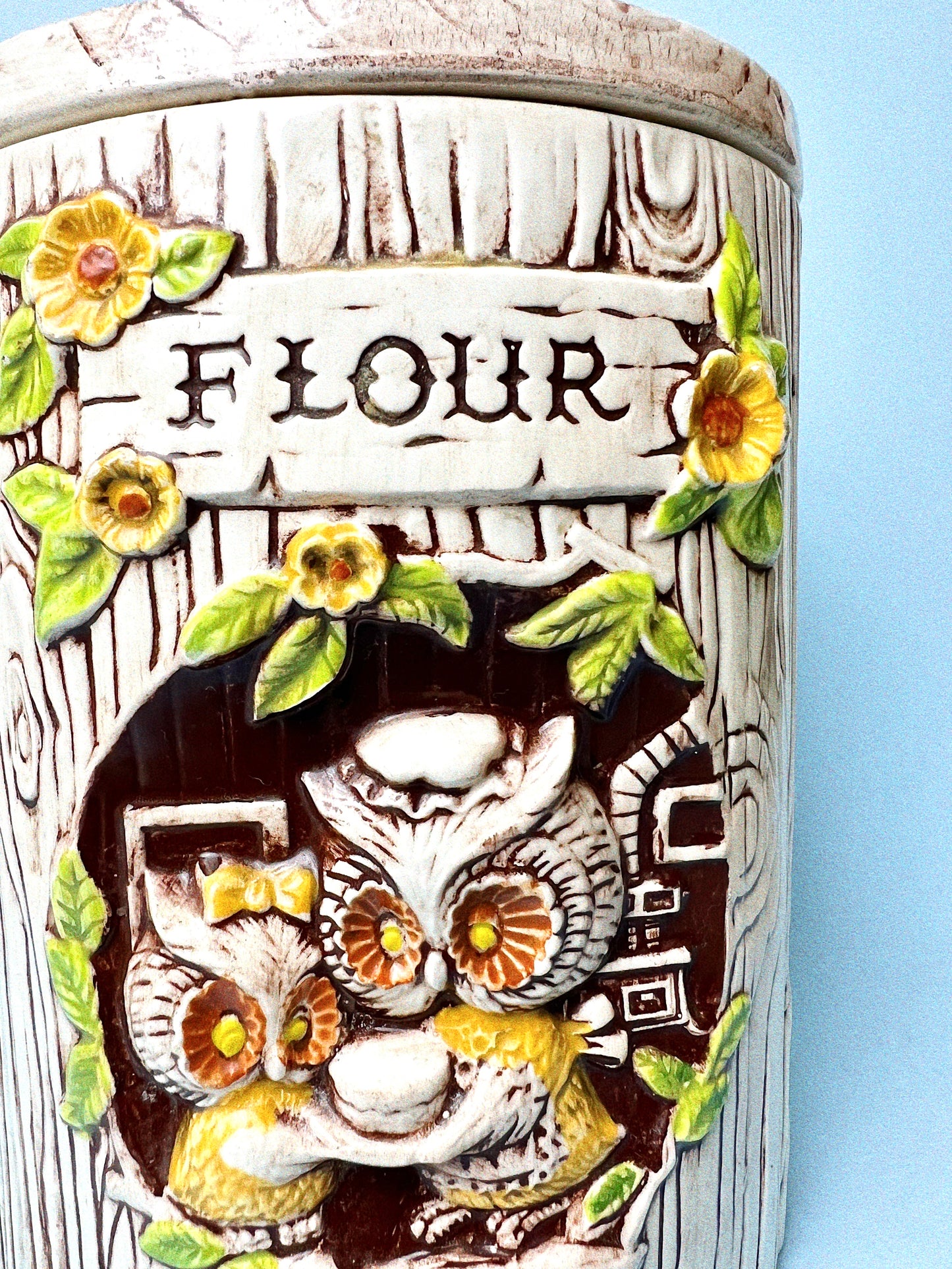 Vintage Treasure Craft Owl Canisters