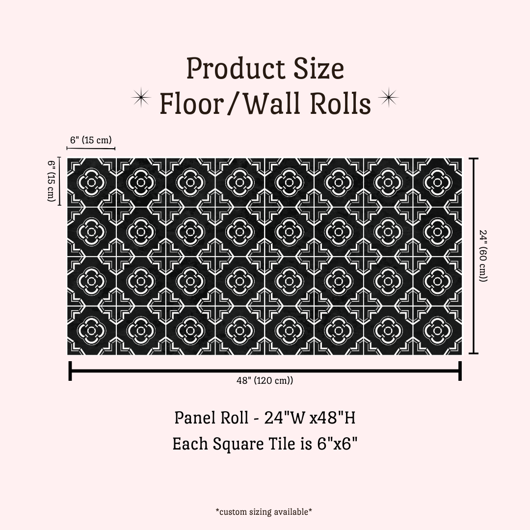 Léonie Sticker Tile | Black Moon