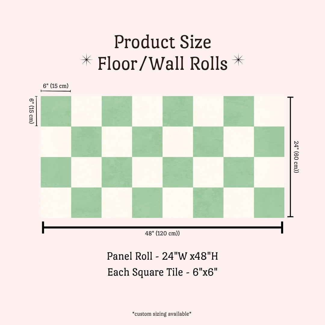 Checkerboard Sticker Tile | Mint Frost