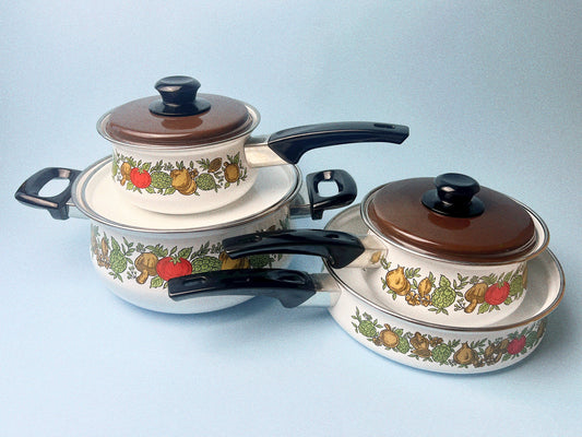 Vintage Levcoware “Perri” Enamel Cookware Set | Made in Japan