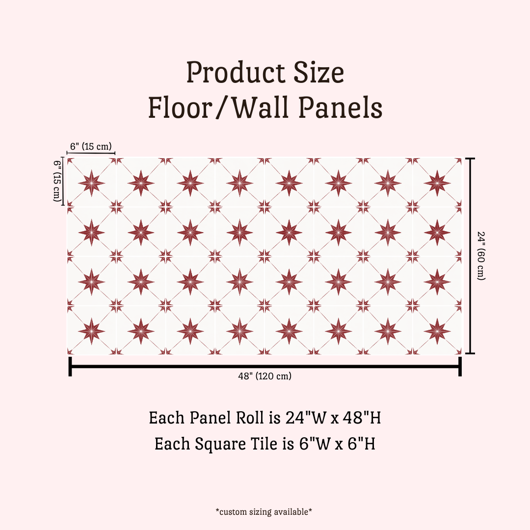 Estella Sticker Tile | Rancho Red - White