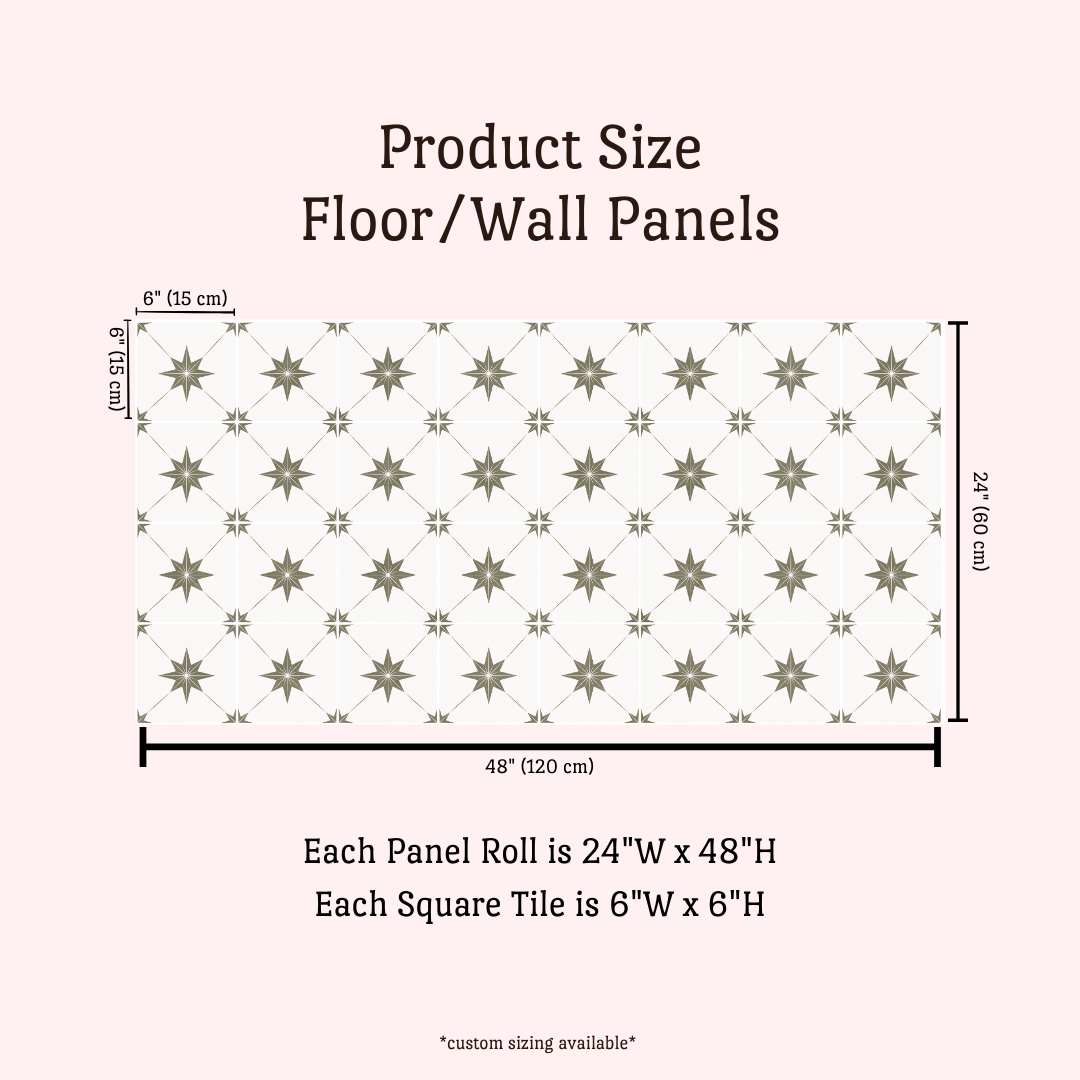 Estella Sticker Tile | Provincial Olive - White