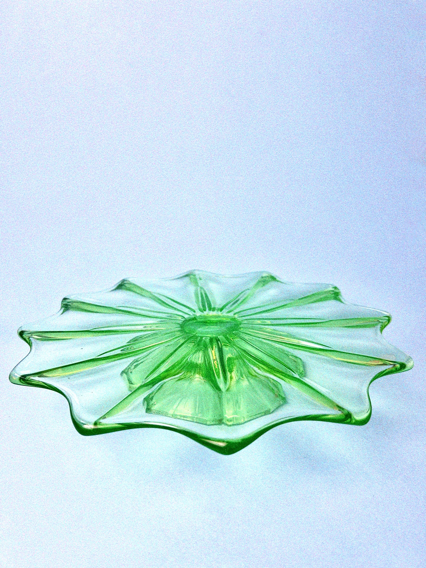 Vintage Uranium Glass Dessert Stand