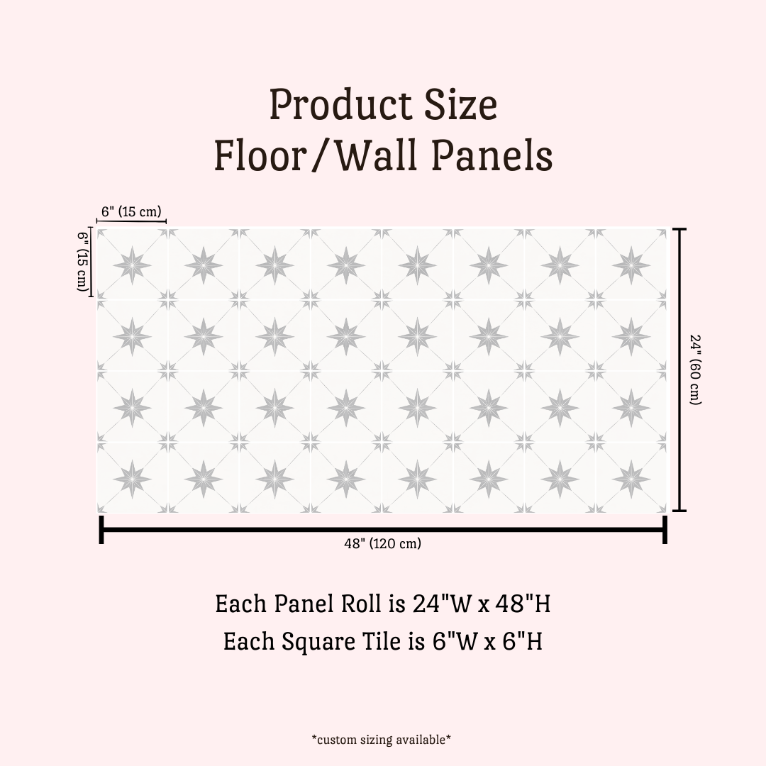 Estella Sticker Tile | Dove Grey - White