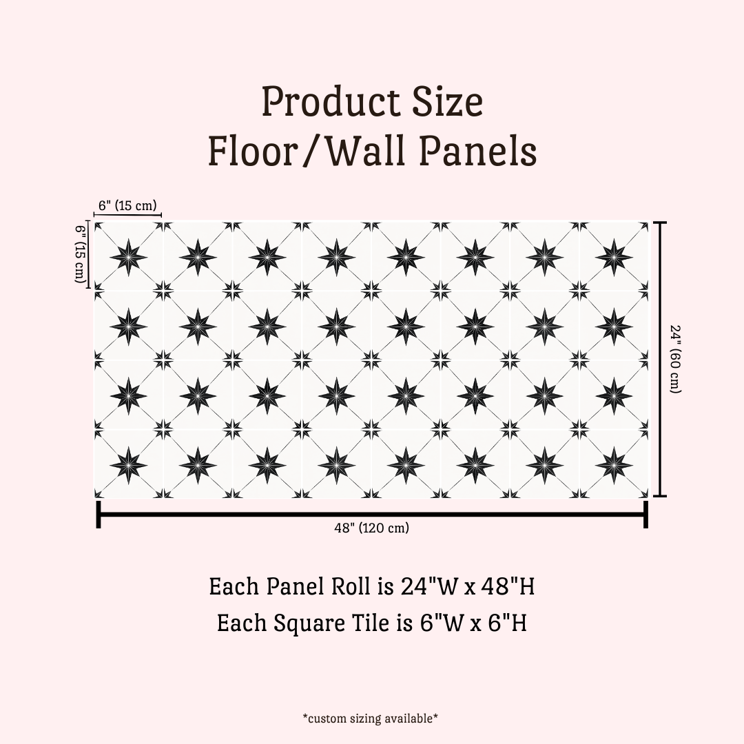 Estella Sticker Tile | Black Moon - White