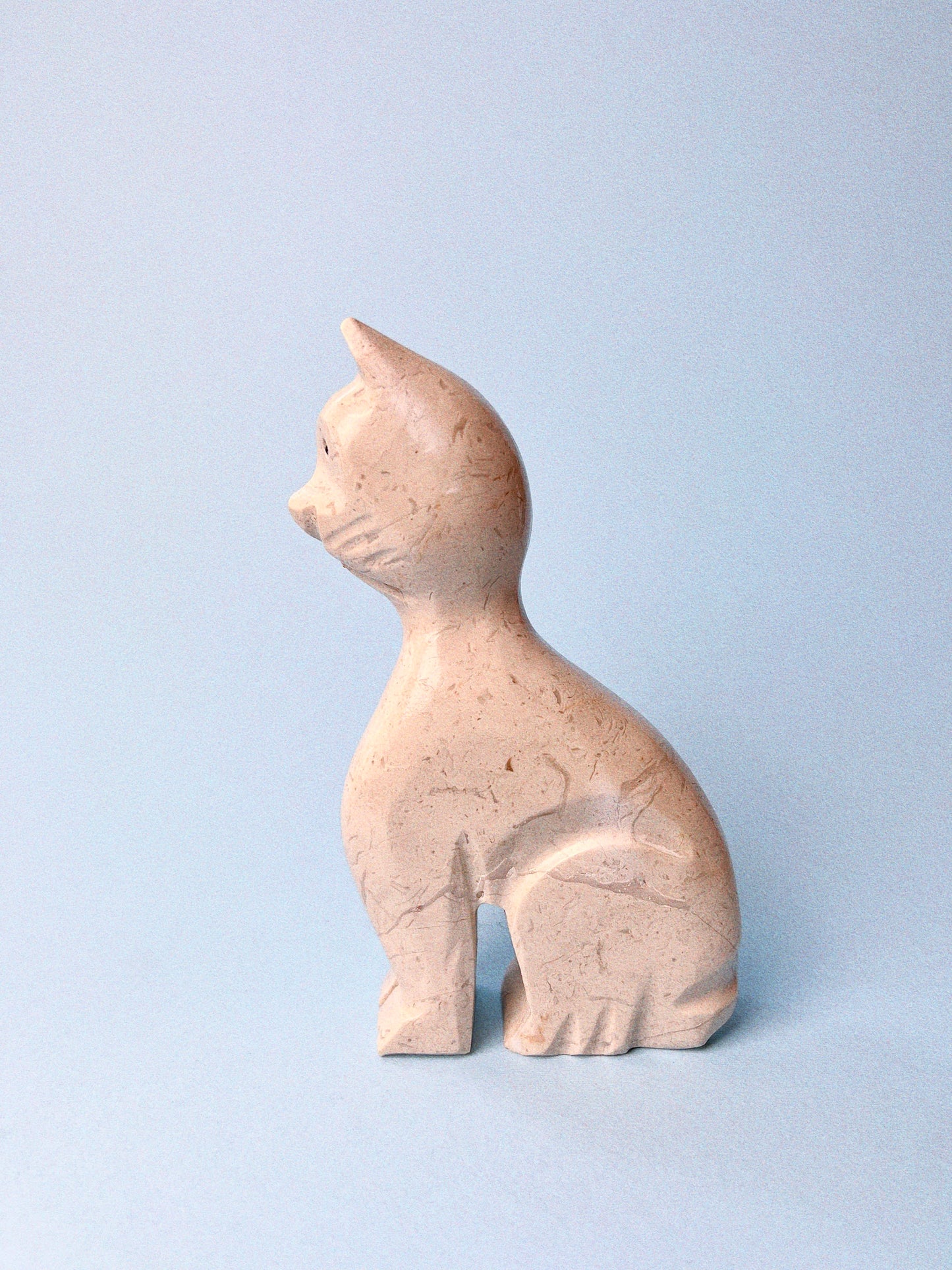 Vintage Marble Cat Sculpture