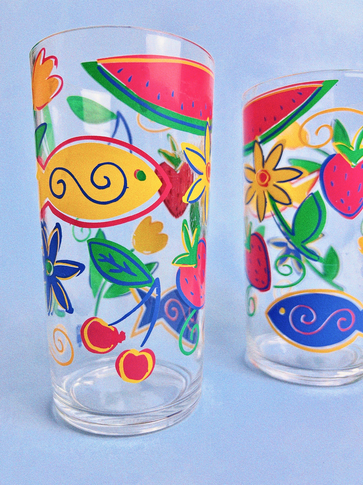 Vintage Fruity Fish Acrylic Glasses, Set of 2 | Precision Craft