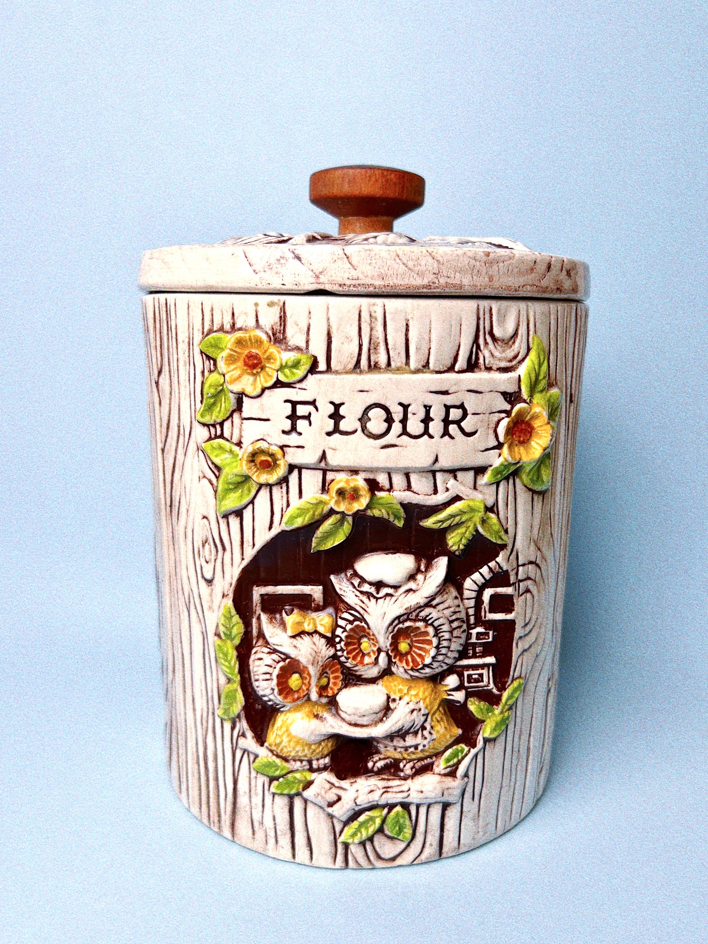 Vintage Treasure Craft Owl Canisters