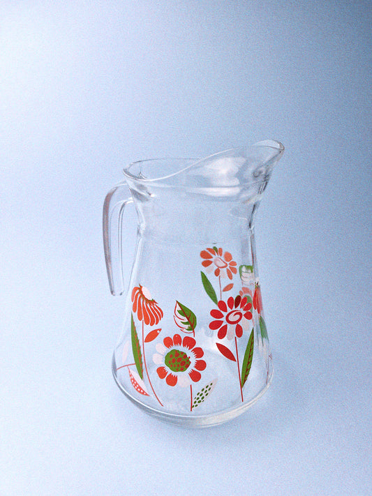 Vintage Mid Mod Floral Juice Jug