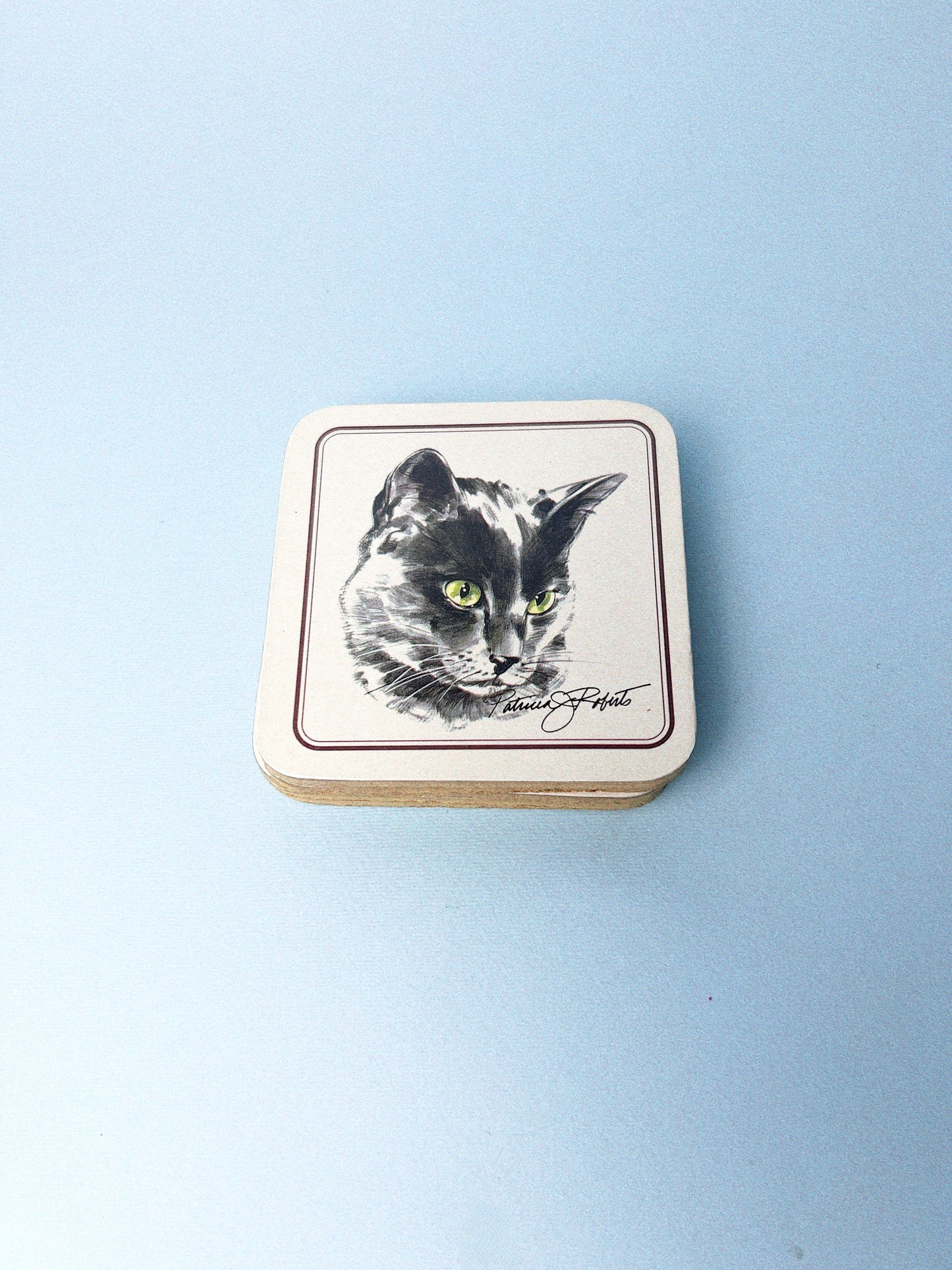 Vintage 80's Cat Cork Coasters