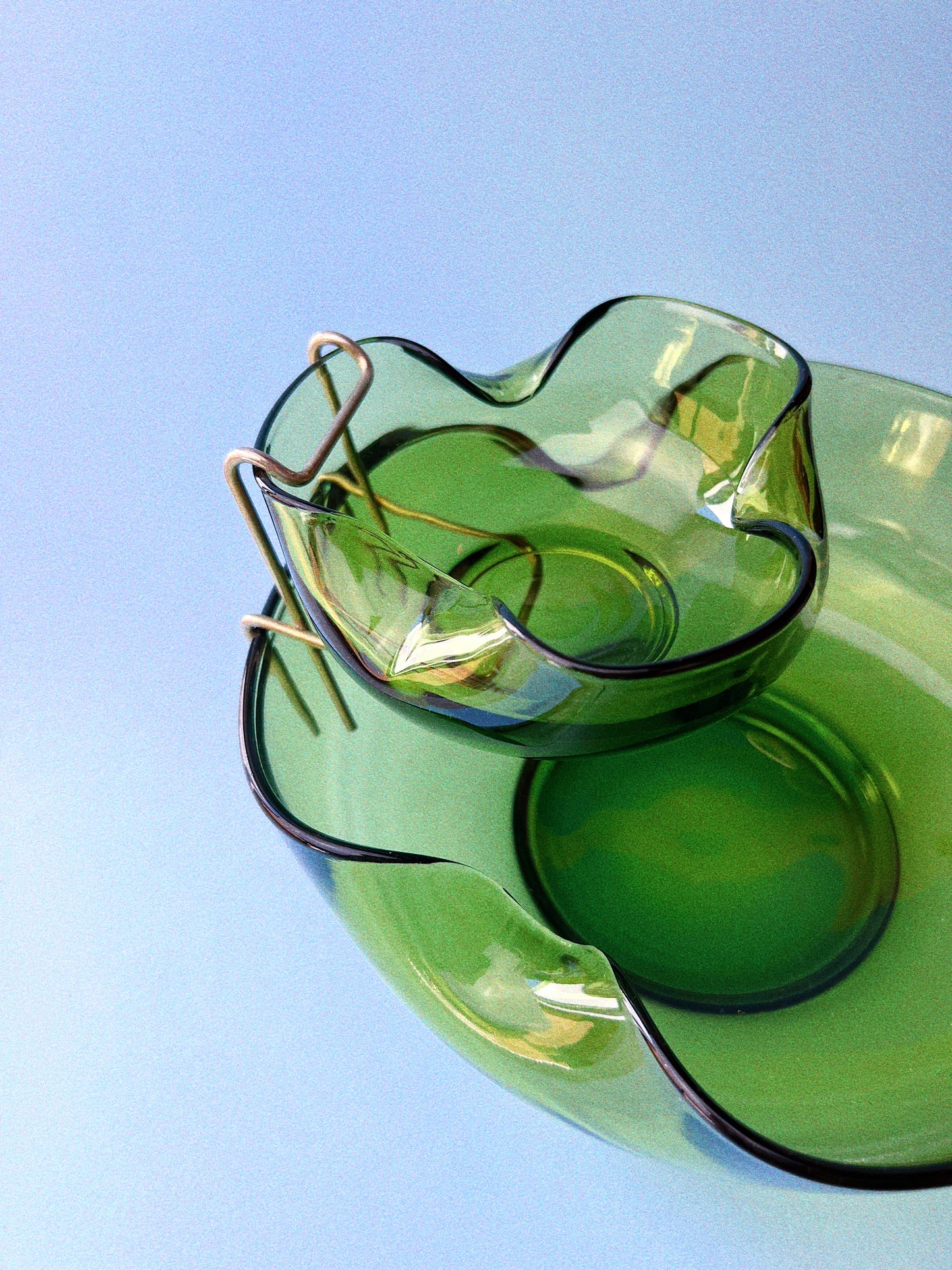 Vintage Avocado Green Chip n' Dip | Anchor Hocking