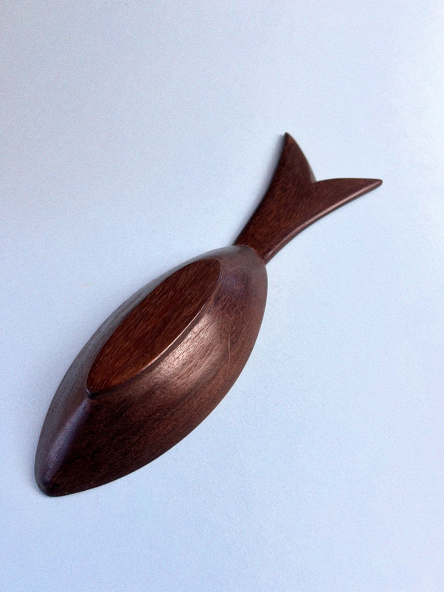 Vintage Hand Carved Wood Fish Snack Bowl