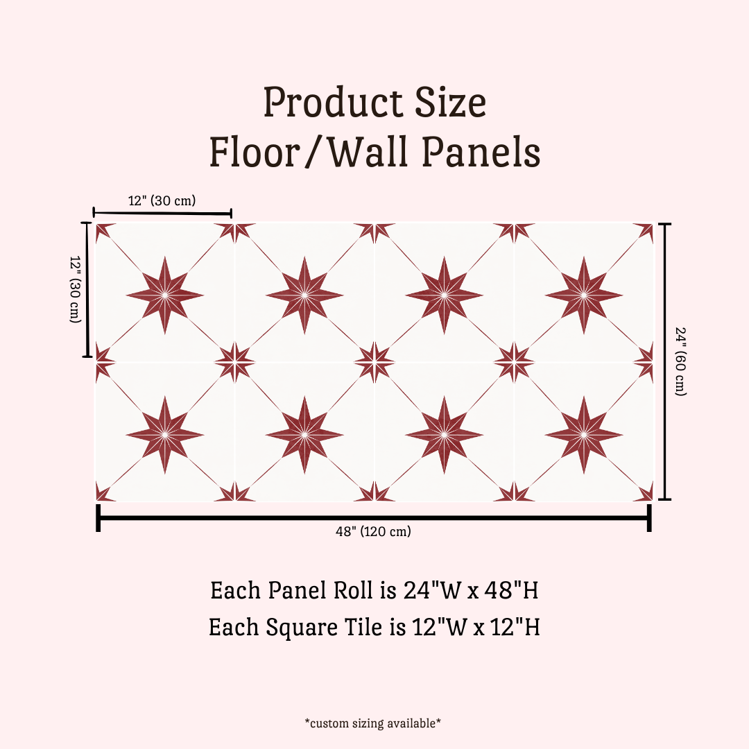 Estella Sticker Tile | Rancho Red - White