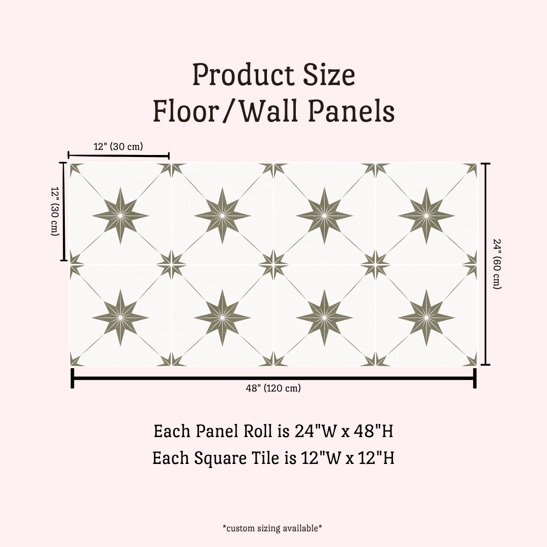 Estella Sticker Tile | Provincial Olive - White