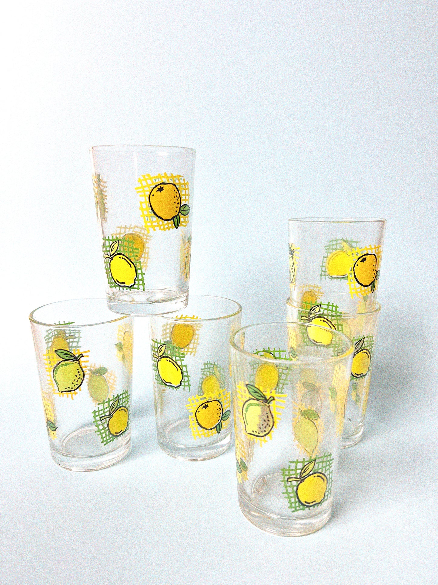 Vintage Lemonade Set, Carafe + 4 Glasses