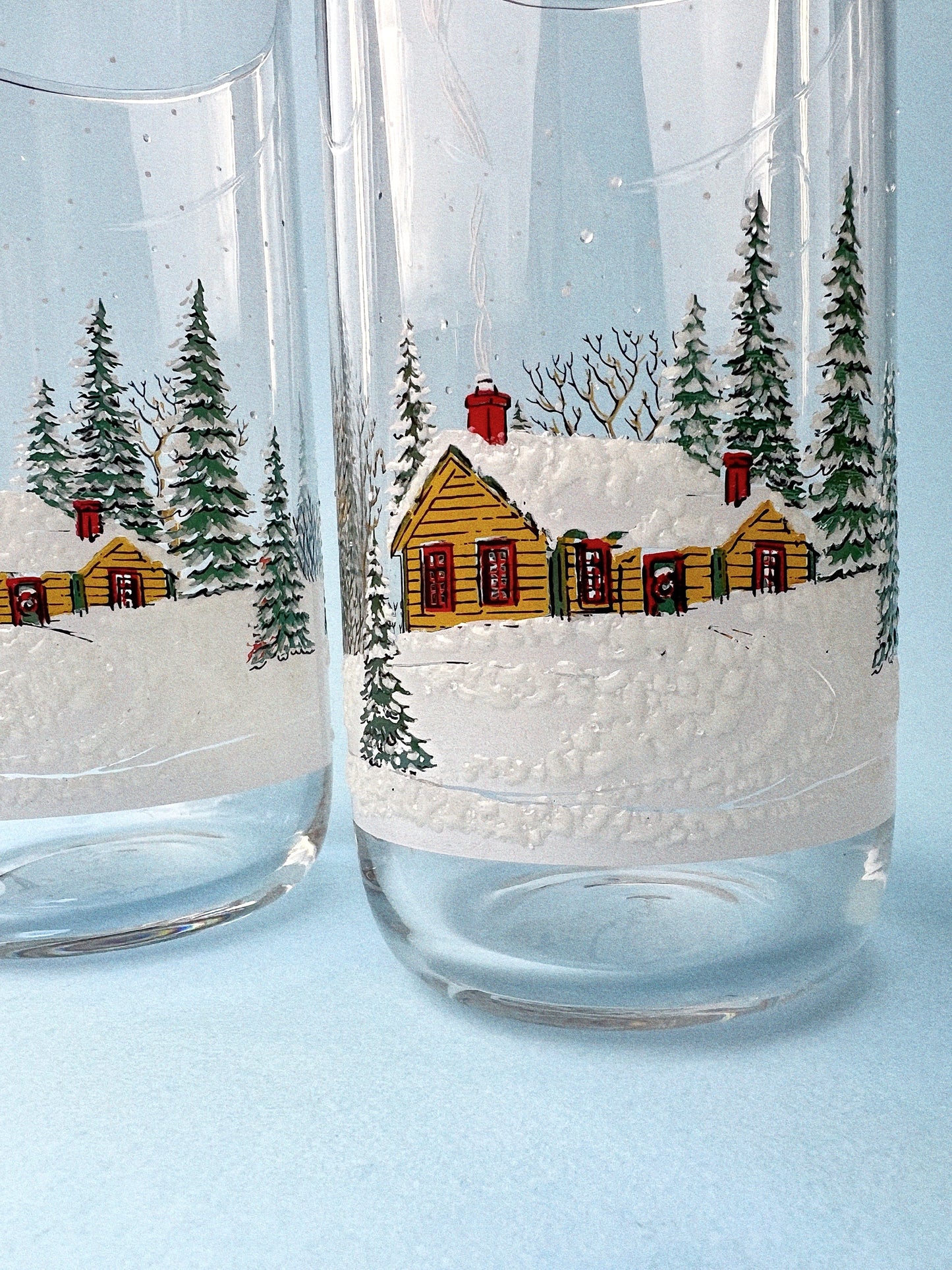 Snowy Sleigh Ride Glasses, Set of 2
