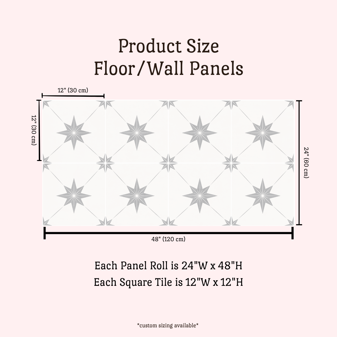 Estella Sticker Tile | Dove Grey - White