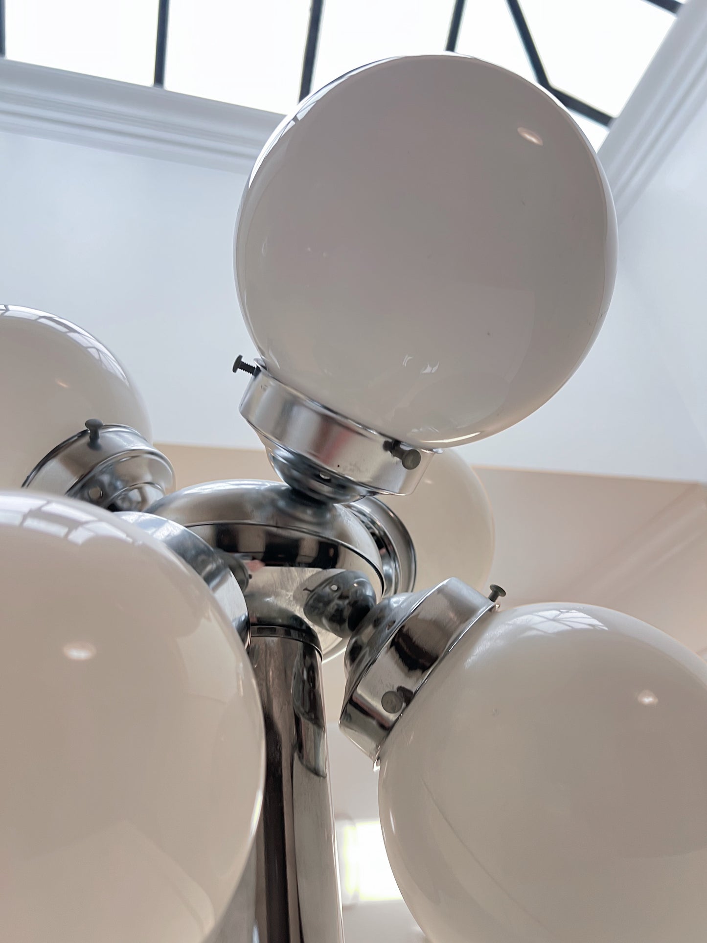 Vintage Chrome Sputnik Table Lamp | 6 Globe