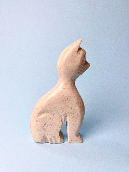 Vintage Marble Cat Sculpture