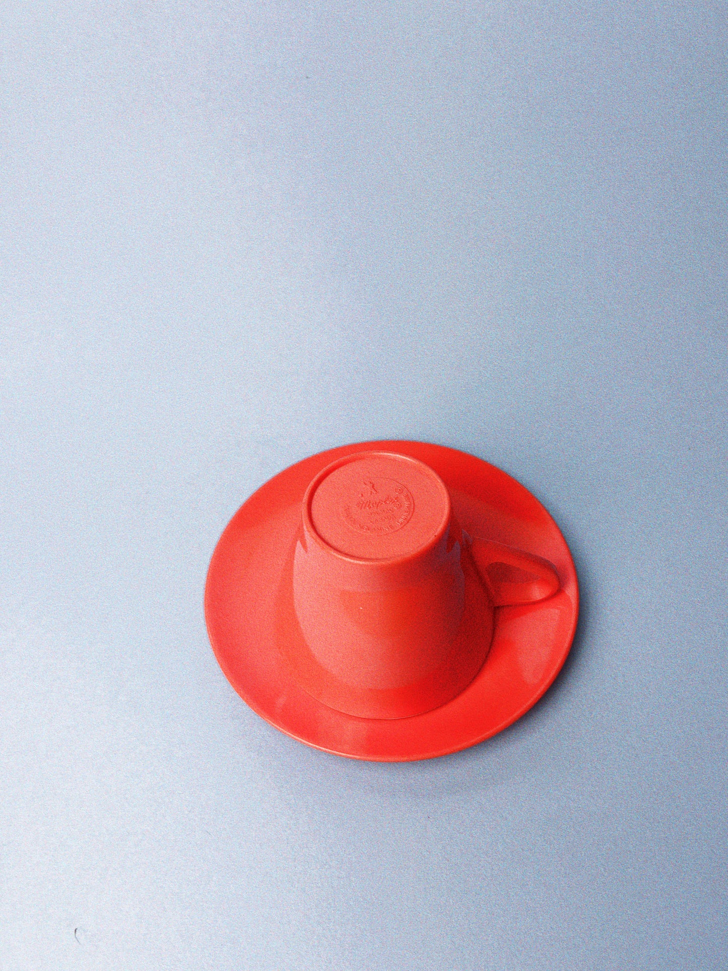 Vintage Melamine Teacup + Saucer | Coral