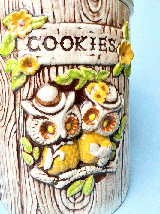 Vintage Treasure Craft Owl Canisters