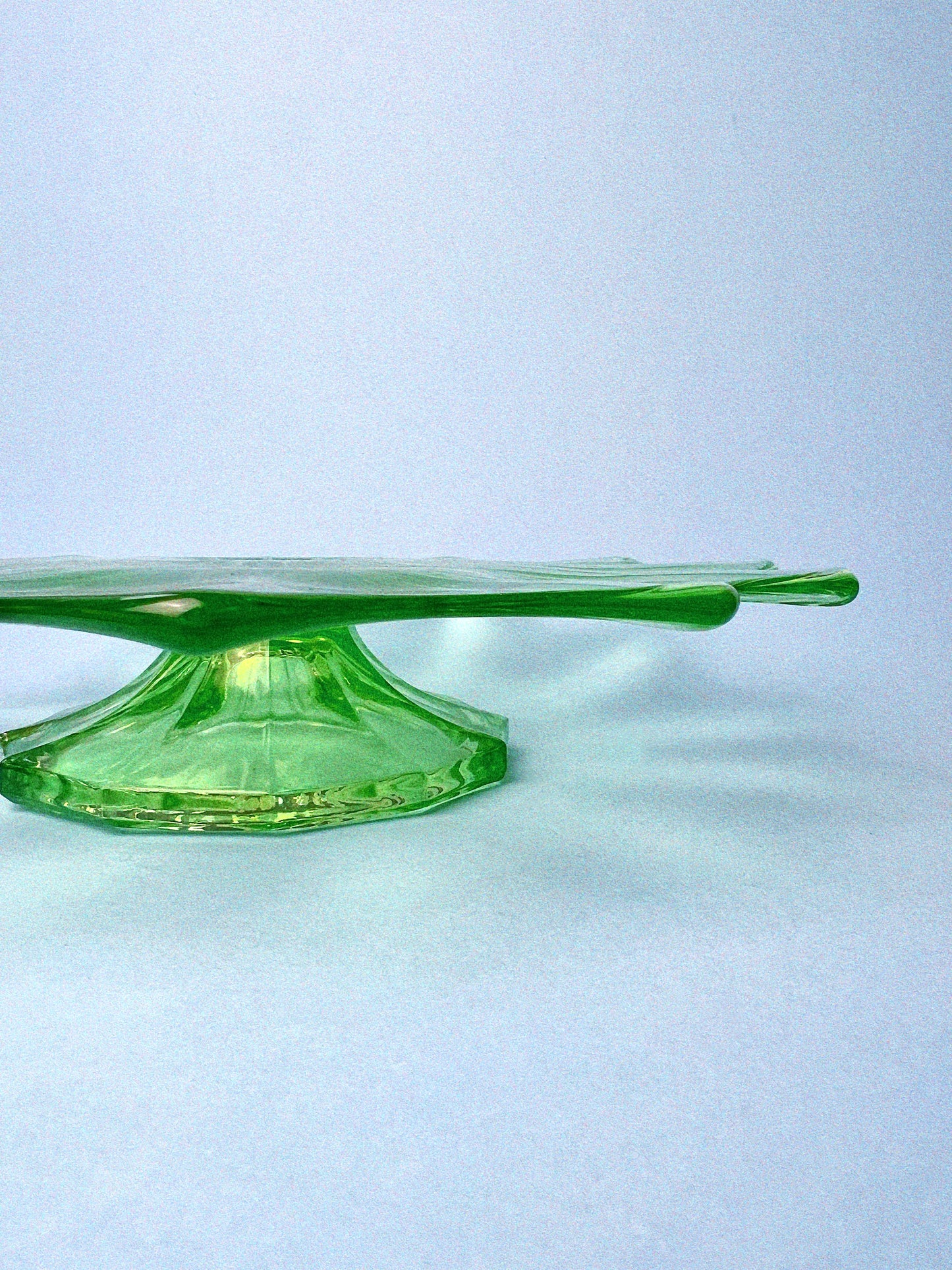 Vintage Uranium Glass Dessert Stand