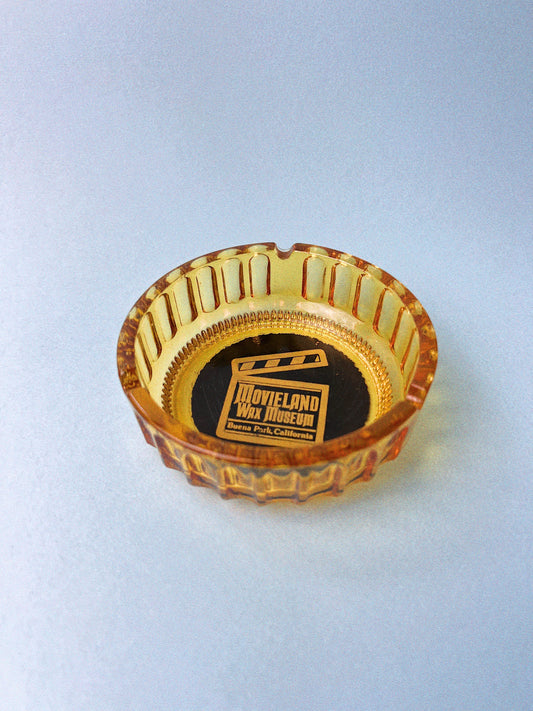 Vintage Souvenir Movie Land Amber Ashtray