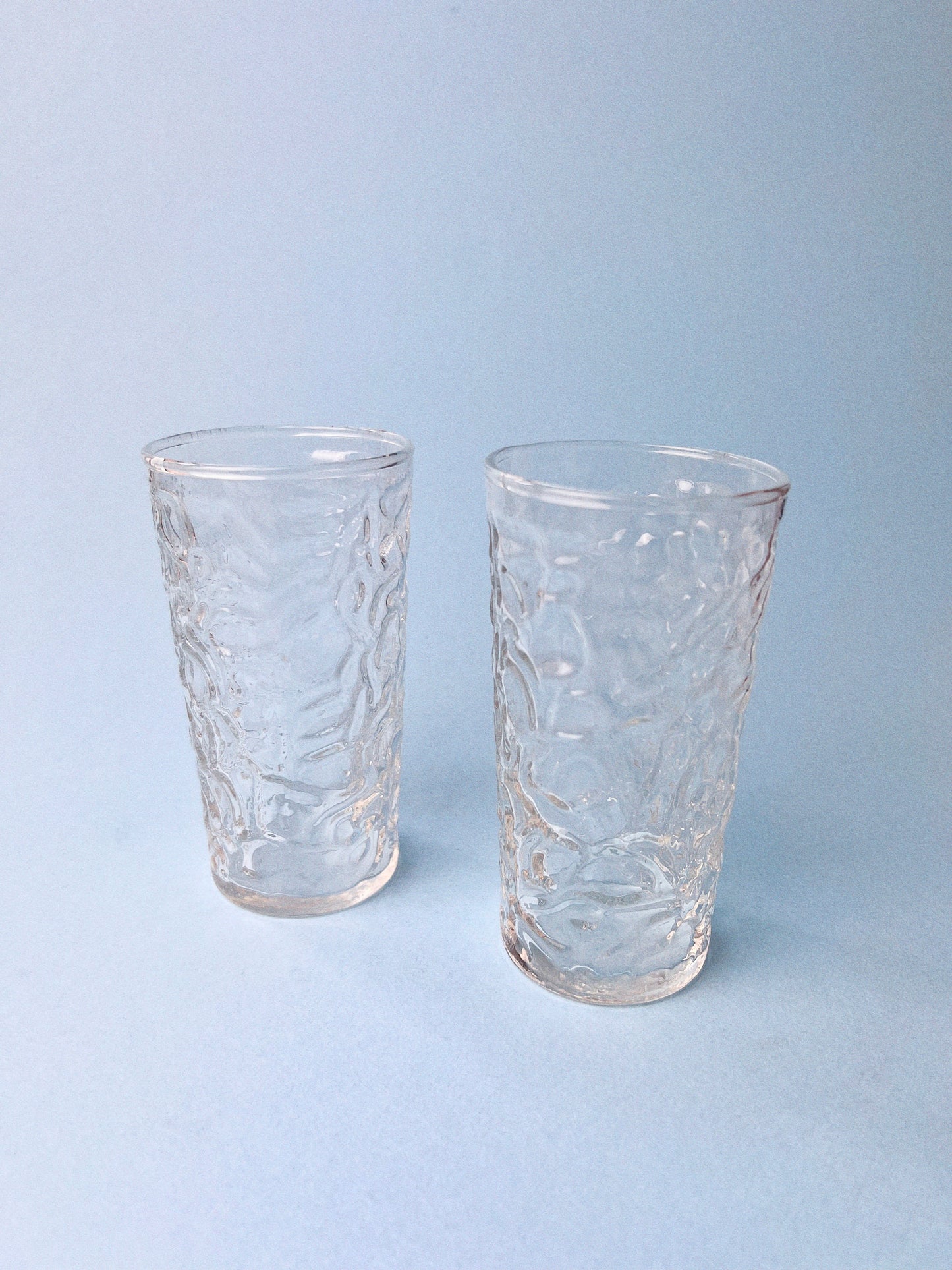 Vintage Aztec Crinkle Glass, Set of 2