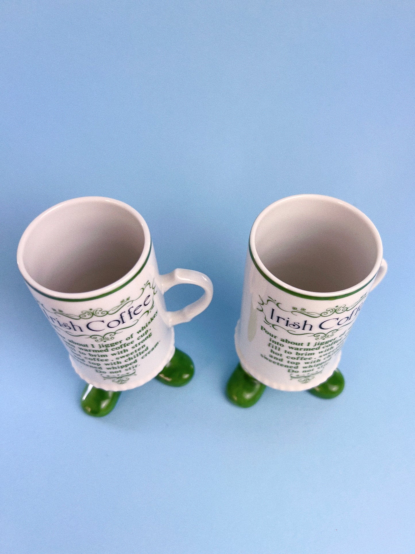 Vintage Irish Coffee Footed Mug, Set of 2