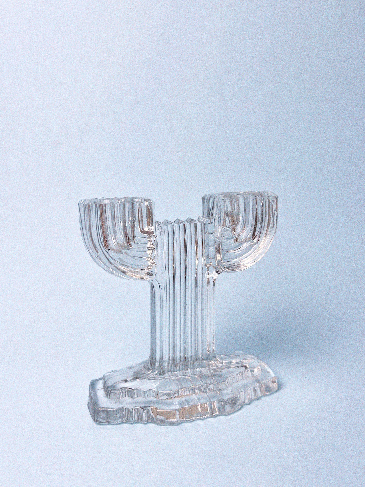 Vintage 'Anchor Hocking' Queen Mary Saguaro Cactus Art Deco Taper Candle Holder